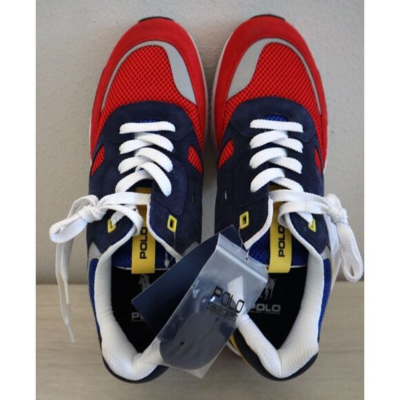 Polo Ralph Lauren Men's Sz 13 Navy/Red/Yellow Jogger Color-Blocked Sneakers - Picture 11 of 11